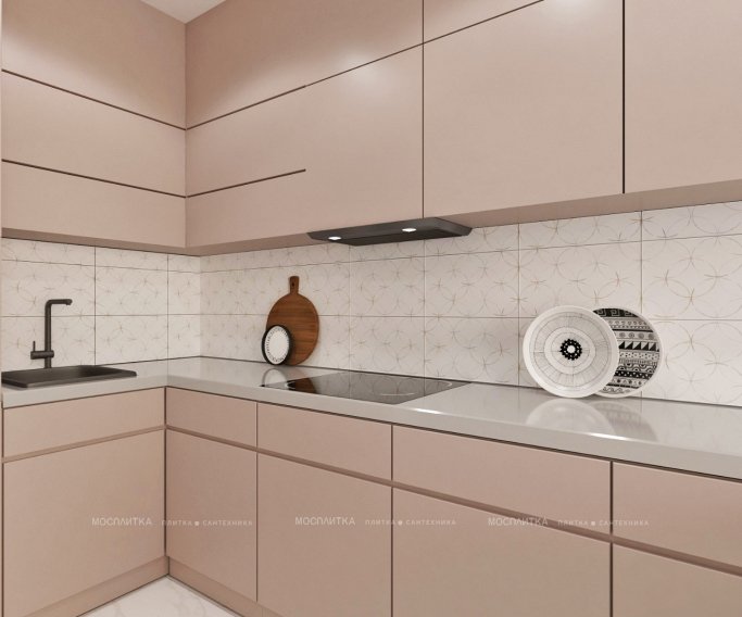 Дизайн Кухня-гостиная в стиле Современный в белом цвете №12916 - 3 изображение