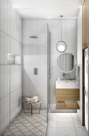 Дизайн Ванная в стиле Современный в белом цвете №12527