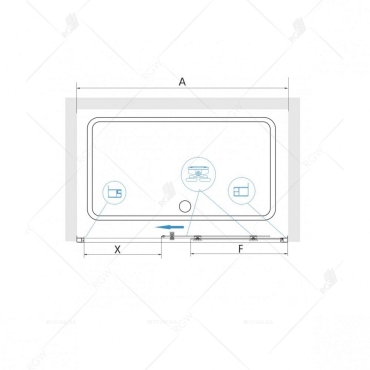 Душевой уголок RGW CL-48 В 32094890-14 100x90 см дверь раздвижная стекло прозрачное черный - 5 изображение