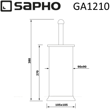 Ершик Sapho Simple Line GA1210 хром - 3 изображение