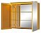 Зеркальный шкаф De Aqua Алюминиум 80 золото, фацет - 5 изображение