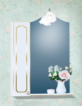 Зеркало Бриклаер Лючия 58, фасад белый глянцевый с золотом - 2 изображение