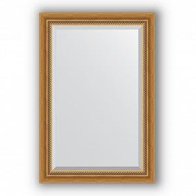Зеркало в багетной раме Evoform Exclusive BY 3431 63 x 93 см, состаренное золото с плетением