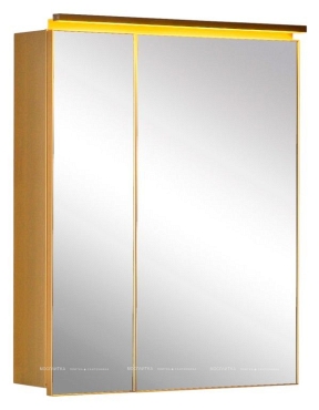 Зеркальный шкаф De Aqua Алюминиум 70 золото, фацет