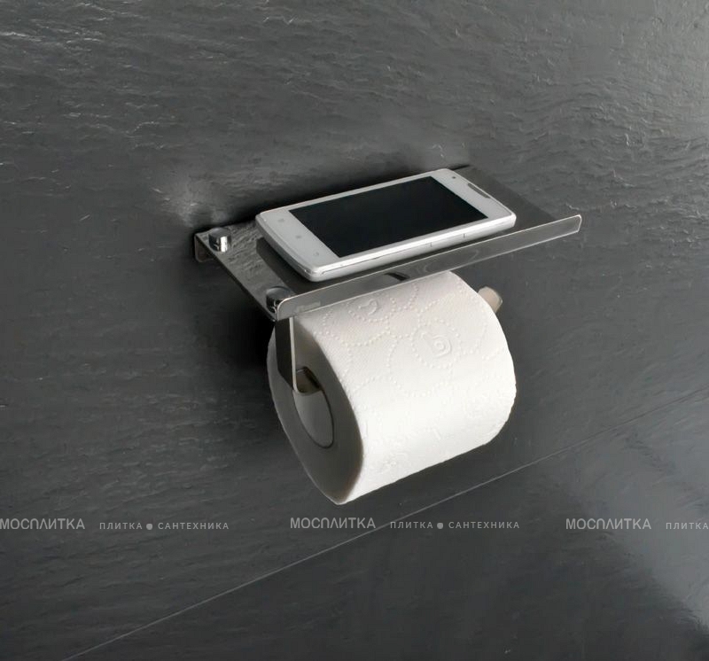 Держатель туалетной бумаги Fixsen Hotel FX-31011 с полочкой для телефона, хром - изображение 2