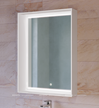 Зеркало Raval Frame Fra.02.60/W, 60 см, с подсветкой, белое - 2 изображение