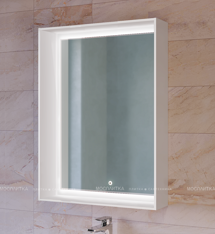 Зеркало Raval Frame Fra.02.60/W, 60 см, с подсветкой, белое - изображение 2