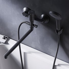 Смеситель для ванны с душем Am.Pm X-Joy S F85B90122 матовый черный