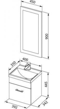 Комплект мебели для ванной Aquanet Нота New 40 лайт белый - 9 изображение