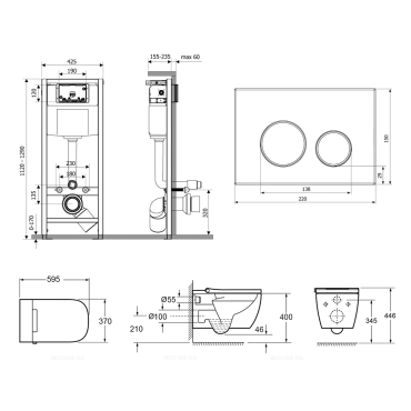 Комплект подвесной безободковый унитаз Lavinia Boho Rimless, с функцией биде, микролифт, 87561121 - 8 изображение
