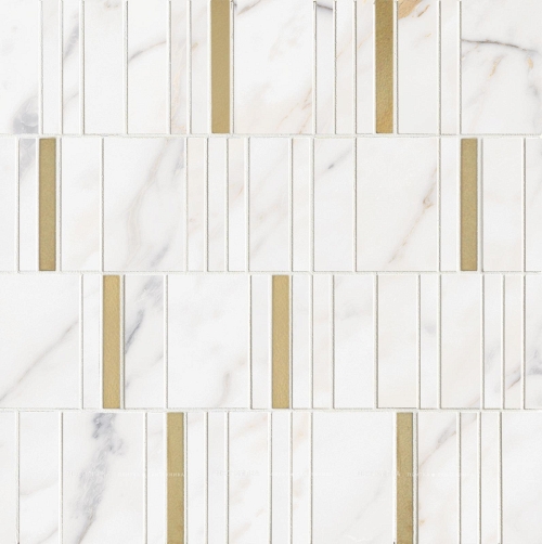 Мозаика Marazzi Italy  Allmarble Wall Golden White Mosaico Barcode Lux 40х40