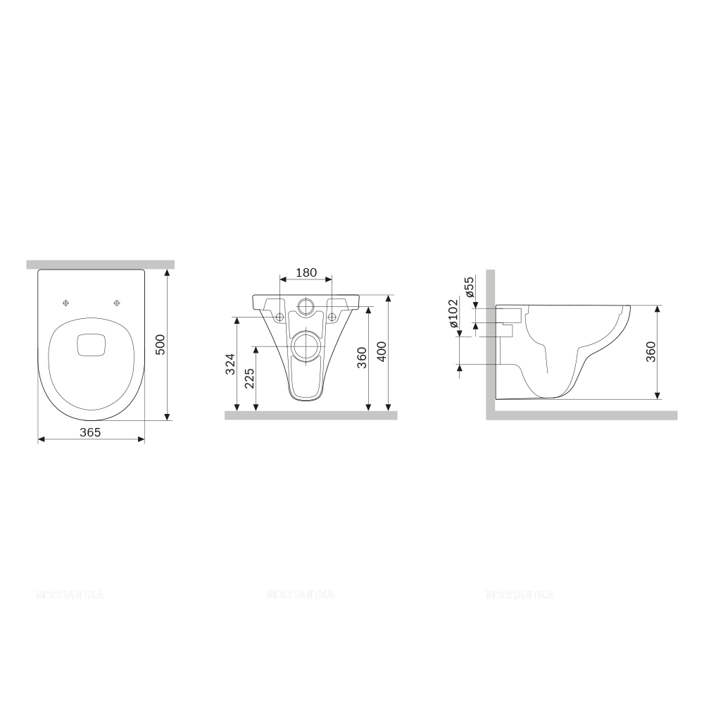 Комплект подвесной безободковый унитаз Am.Pm Gem C901700SC с сиденьем микролифт, белый + инсталляция Geberit Duofix UP320 111.300.00.5 - изображение 8