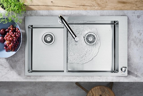 Кухонная мойка с встроенным смесителем Hansgrohe C71-F655-09 43206800, под сталь - 4 изображение