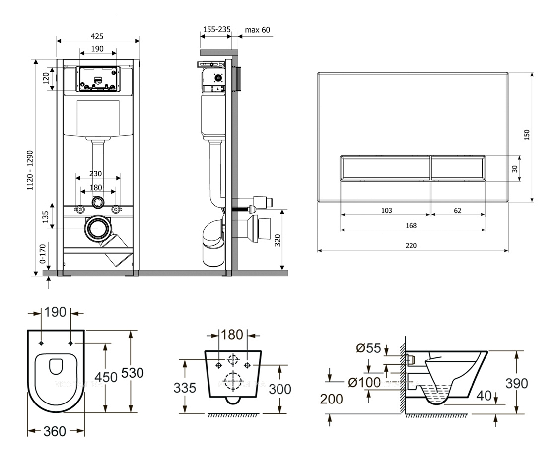 Комплект подвесной безободковый унитаз Lavinia Boho Biore Rimless, микролифт, 77040100 - изображение 8