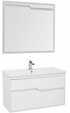 Комплект мебели для ванной Aquanet Модена 100 белый глянец