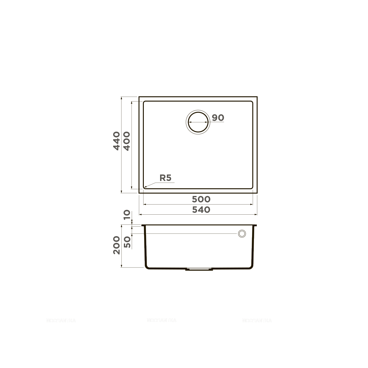 Кухонная мойка Omoikiri Bosen 54-U-GR leningrad grey, 4993539 - изображение 2