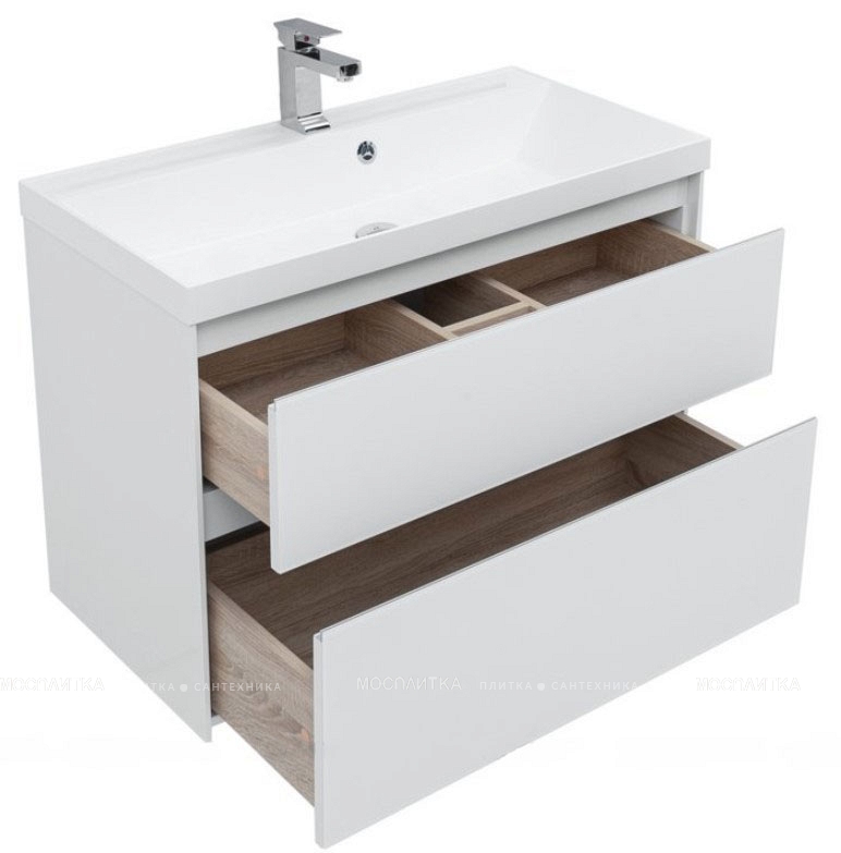 Комплект мебели для ванной Aquanet Гласс 90 белый - изображение 9