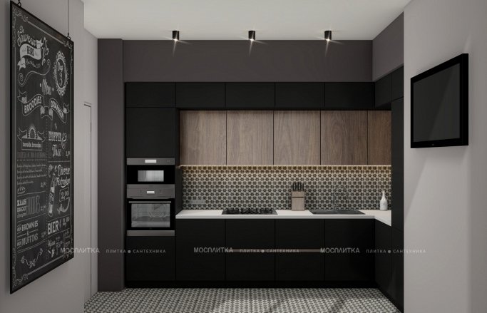Дизайн Кухня в стиле Современный в сером цвете №13022 - 7 изображение
