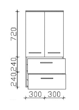 Шкаф-пенал Pelipal Cassca CS-MD 04 Comfort бел/гл 25/10 60 x 33 x 121 см подвесной, белый глянцевый - 2 изображение
