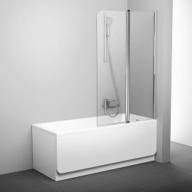 Шторка на ванну Ravak CVS2-100 R блестящий+ прозрачное стекло, серый