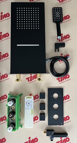 Душевой комплект Timo Petruma SX-5079/03SM с термостатом черный