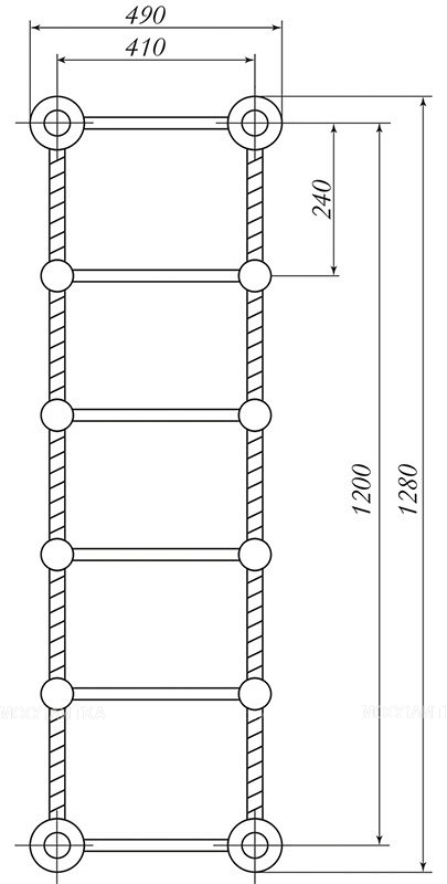 Полотенцесушитель электрический Migliore Edera ML.ADR-EL.110.CR 41 x 123 см - хром, провод слева - изображение 2