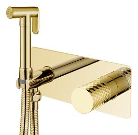 Гигиенический душ Boheme Stick 127-GG со смесителем, gold diamond gold