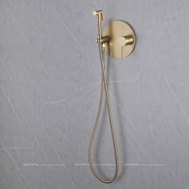 Гигиенический душ Abber Emotion AF8826G со смесителем, матовое золото - 3 изображение
