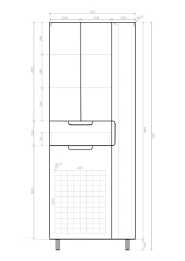 Шкаф-пенал Style Line Оптима 700 ЛС-000010058 белый - 8 изображение