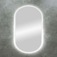 Зеркало Art&Max Bari 70 см AM-Bar-700-1100-DS-F-White с подсветкой, белый матовый