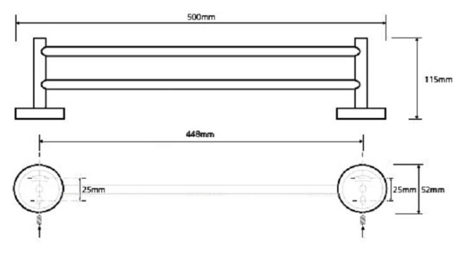 Полотенцедержатель двойной Bemeta Trend-i 104104058 50 x 11.5 x 5.2 см, хром, белый - 2 изображение