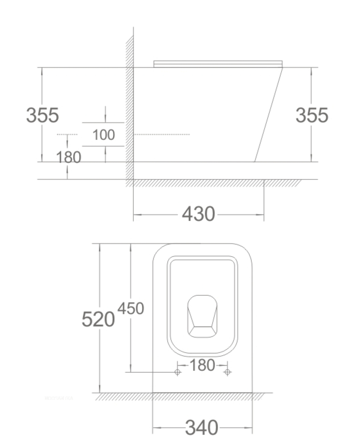 Унитаз подвесной безободковый Agger AT04100 с крышкой-сиденьем микролифт, белый - изображение 11