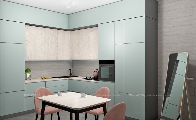 Дизайн Кухня в стиле Современный в сером цвете №12724 - 4 изображение