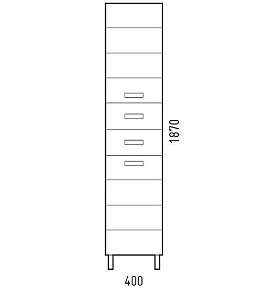 Шкаф-пенал Corozo Денвер 40 см SP-00000536 белый