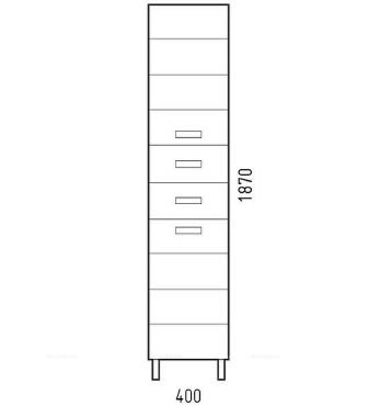 Шкаф-пенал Corozo Денвер 40 см SP-00000536 белый - 3 изображение