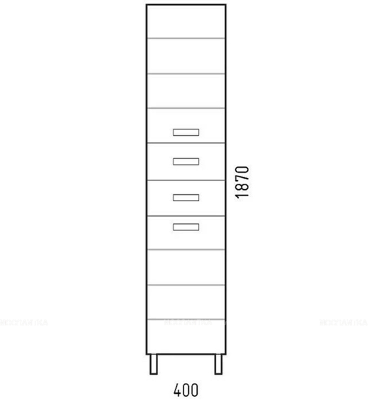 Шкаф-пенал Corozo Денвер 40 см SP-00000536 белый - изображение 3