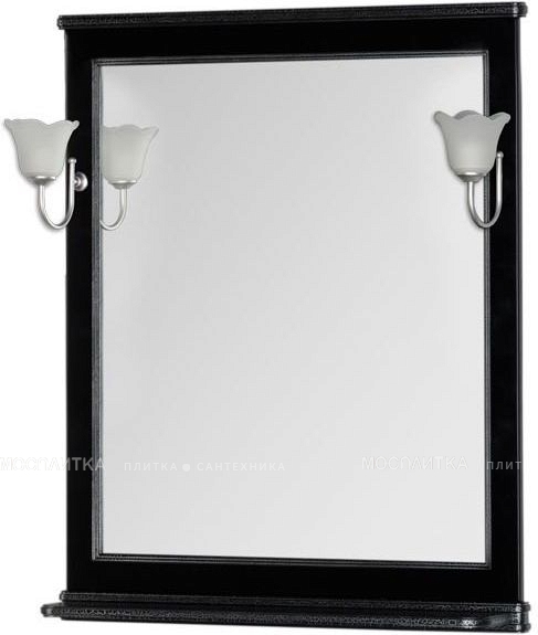 Зеркало Aquanet Валенса 80 00180299 черный краколет / серебро - изображение 4