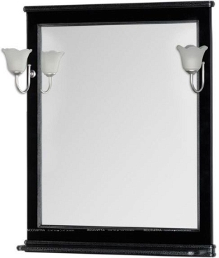 Зеркало Aquanet Валенса 80 00180299 черный краколет / серебро - 4 изображение