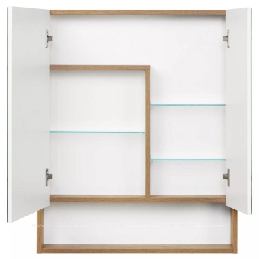 Зеркальный шкаф Aquaton Сканди 70 белый, дуб рустикальный 1A252202SDZ90 - 2 изображение