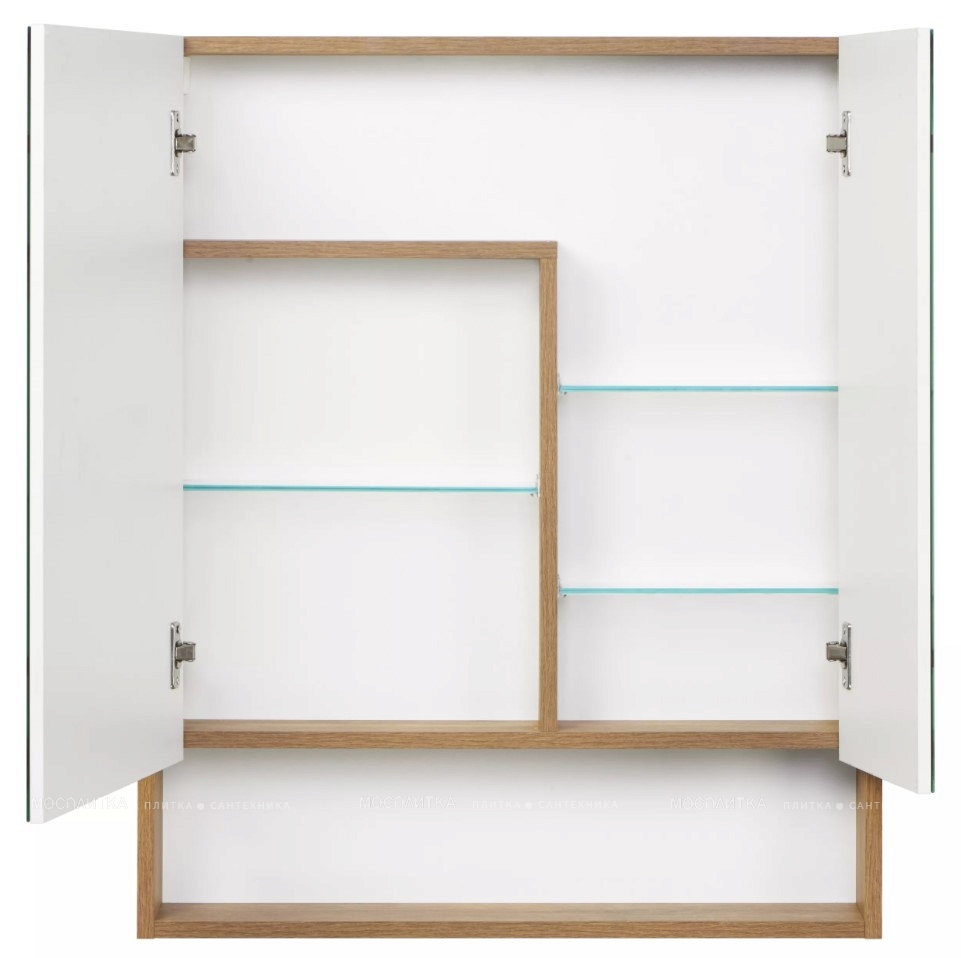 Зеркальный шкаф Aquaton Сканди 70 белый, дуб рустикальный 1A252202SDZ90 - изображение 2