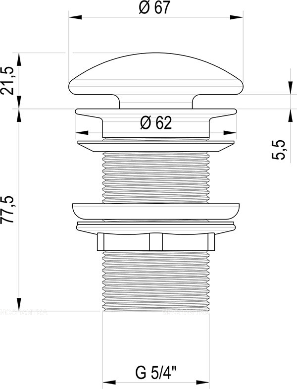 Донный клапан Ravak  X01695 ,хром - изображение 3