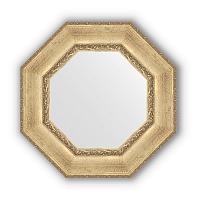 Зеркало в багетной раме Evoform Octagon, BY 3670, 63 x 63 см, состаренное серебро с орнаментом