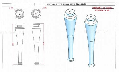 Ножки Cezares Tiffany 2 шт. 40388 blu petrolio - изображение 2