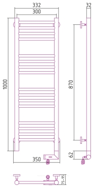 Полотенцесушитель электрический Сунержа Богема 2.0 100х30 см 00-5205-1030 без покрытия - 4 изображение