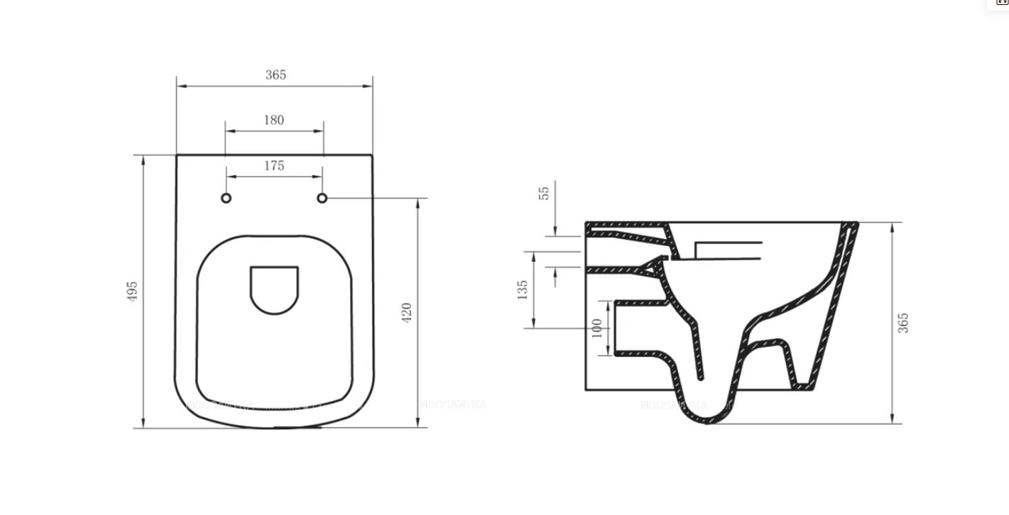 Комплект подвесной безободковый унитаз BelBagno Marino BB105CHR + инсталляция Am.Pm ProI 012704 - изображение 5