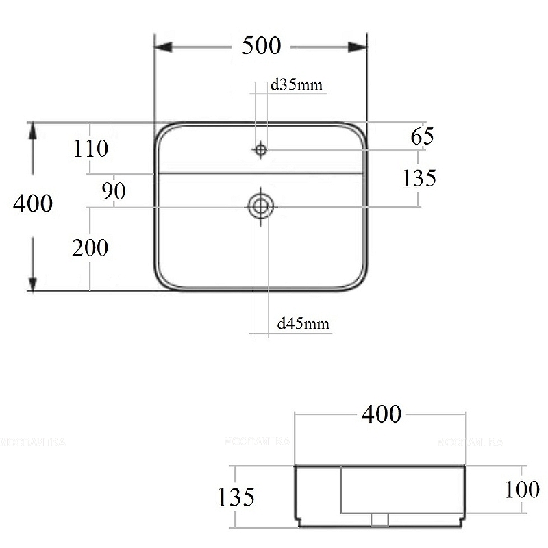 Раковина Bond Cube 50 см S13-500 белый глянец - изображение 7