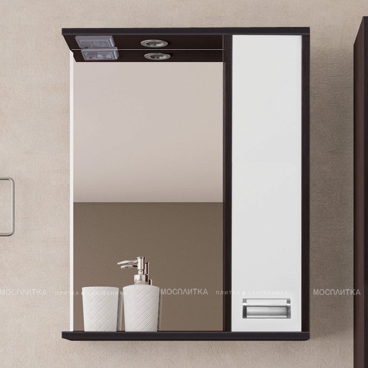 Зеркальный шкаф Style Line Эко Стиль W Панда 60/С белый/венге - изображение 3