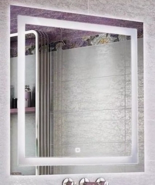 Зеркало Comfortу Квадрат 75, светодиодная подсветка, с сенсорным выключателем - 2 изображение