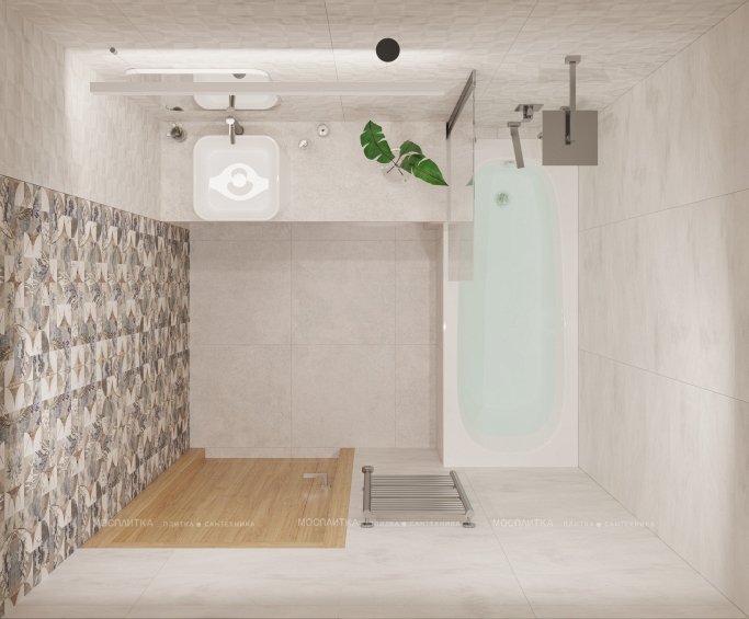 Дизайн Ванная в стиле Минимализм в белом цвете №13151 - 3 изображение