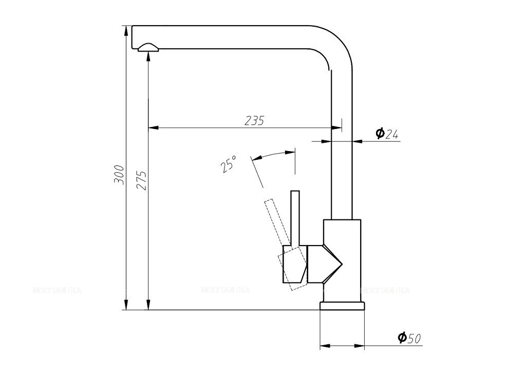 Смеситель Aquanet Steel для кухонной мойки 228450 сатин - изображение 2